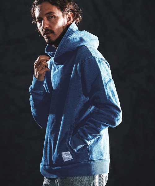 wjk reluxe(ダブルジェーケーリラックス)の「mpa4020-knit denim parka パーカー(WR26S-01)(パーカー・メンズ・ワンウォッシュ/インディゴブルー/ライトインディゴブルー・L/M/S)」の9枚目の写真