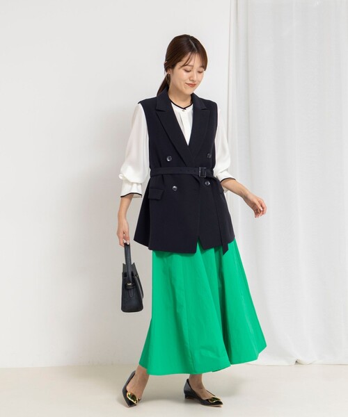 NOLLEY’S（ノーリーズ）の「《セットアップ対応》ウォッシャブルダブルクロスジレ（ベスト・レディース・ブラック/ネイビー・38）」の13枚目の写真