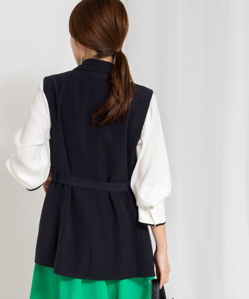 NOLLEY’S（ノーリーズ）の「《セットアップ対応》ウォッシャブルダブルクロスジレ（ベスト・レディース・ブラック/ネイビー・38）」の15枚目の写真