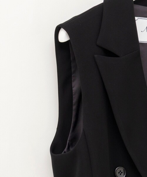 NOLLEY’S（ノーリーズ）の「《セットアップ対応》ウォッシャブルダブルクロスジレ（ベスト・レディース・ブラック/ネイビー・38）」の20枚目の写真