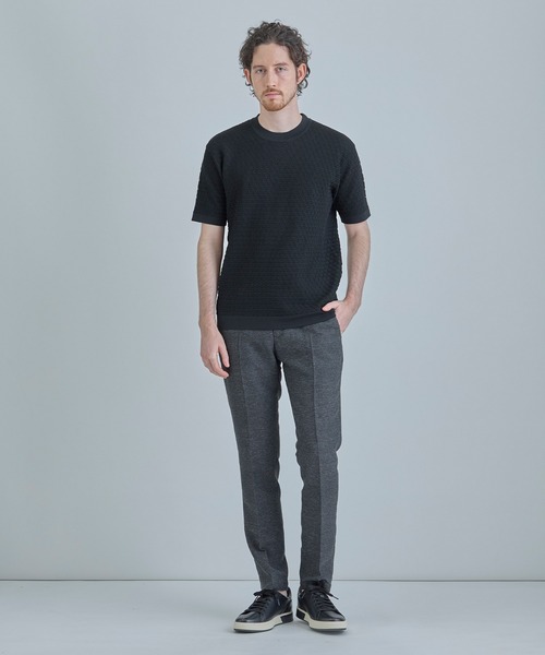 MEN'S BIGI（メンズビギ）の「【ACTIVE TAILOR】ブリスターニットジャカードＴシャツ＜通気性/速乾性＞（Tシャツ/カットソー・メンズ・ネイビー/ブラック/ホワイト/グレー・04/03/02/01）」の10枚目の写真