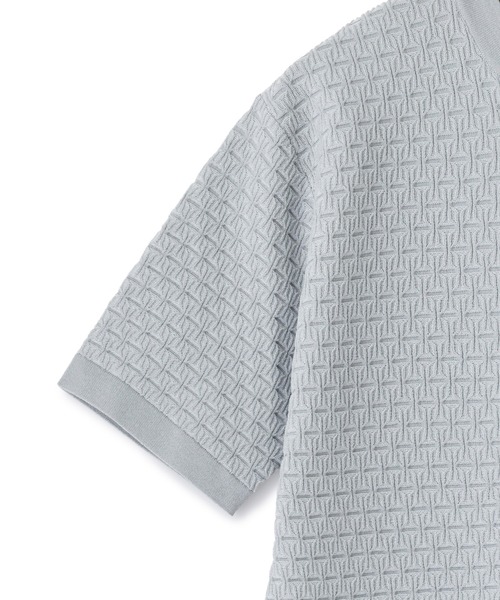 MEN'S BIGI（メンズビギ）の「【ACTIVE TAILOR】ブリスターニットジャカードＴシャツ＜通気性/速乾性＞（Tシャツ/カットソー・メンズ・ネイビー/ブラック/ホワイト/グレー・04/03/02/01）」の16枚目の写真