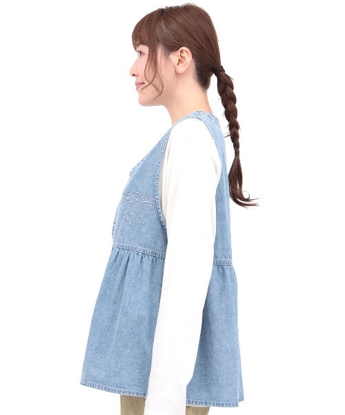 チチカカ（チチカカ）の「ライトオンスデザインステッチベスト（ベスト・レディース・ライトブルー/ブラック・FREE）」の7枚目の写真