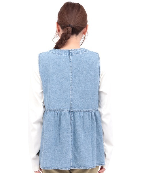 チチカカ（チチカカ）の「ライトオンスデザインステッチベスト（ベスト・レディース・ライトブルー/ブラック・FREE）」の8枚目の写真