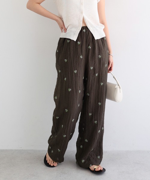 andme(アンドミー)の「【新色追加】小花柄シアーワイドパンツ(その他パンツ・レディース・アイボリー/ブラック/ブラウン・M/L)」の10枚目の写真