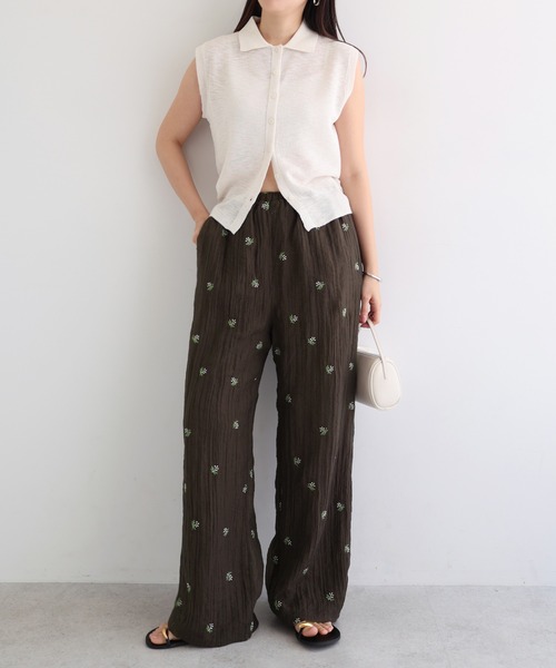 andme(アンドミー)の「【新色追加】小花柄シアーワイドパンツ(その他パンツ・レディース・アイボリー/ブラック/ブラウン・M/L)」の11枚目の写真