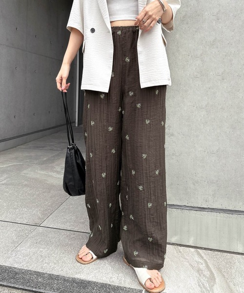 andme(アンドミー)の「【新色追加】小花柄シアーワイドパンツ(その他パンツ・レディース・アイボリー/ブラック/ブラウン・M/L)」の15枚目の写真