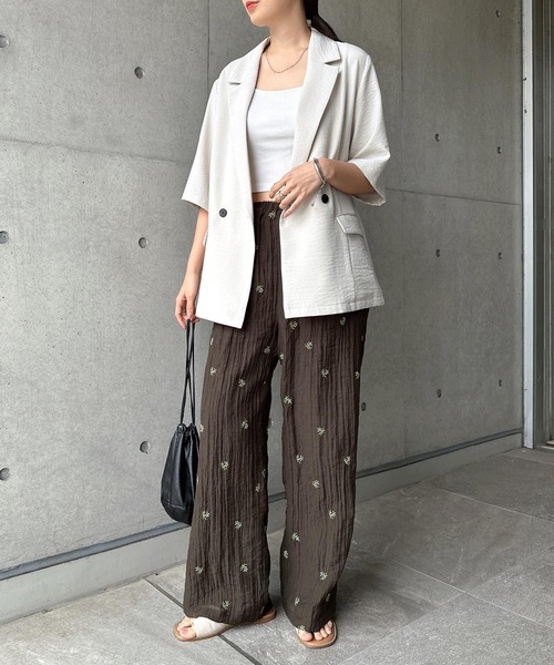 andme(アンドミー)の「【新色追加】小花柄シアーワイドパンツ(その他パンツ・レディース・アイボリー/ブラック/ブラウン・M/L)」の17枚目の写真