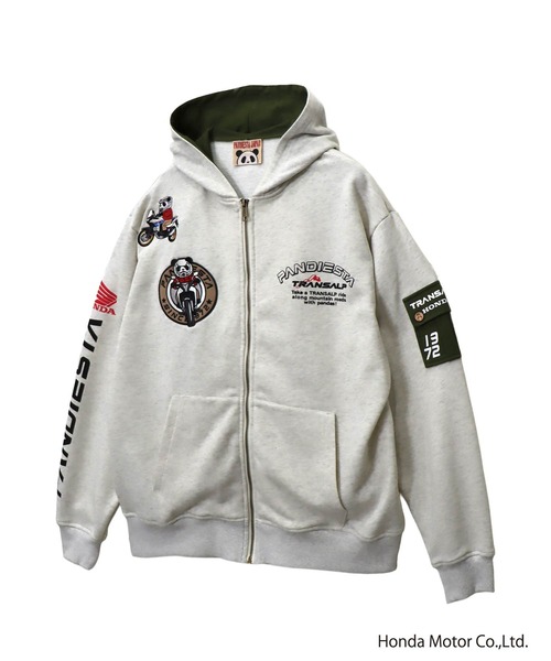 PANDIESTA(パンディエスタ)の「Honda×Pandiesta TRANSALP マウンテンライドZIPパーカー(M2)(Tシャツ/カットソー・メンズ・ブラック/オートミール・XXL/M/L/XL)」の4枚目の写真