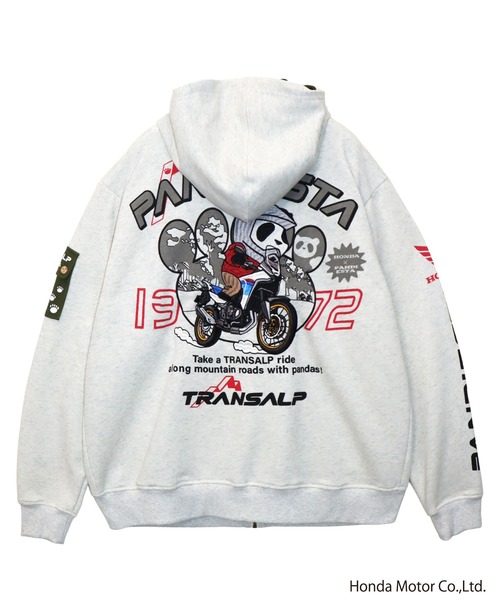 PANDIESTA(パンディエスタ)の「Honda×Pandiesta TRANSALP マウンテンライドZIPパーカー(M2)(Tシャツ/カットソー・メンズ・ブラック/オートミール・XXL/M/L/XL)」の8枚目の写真