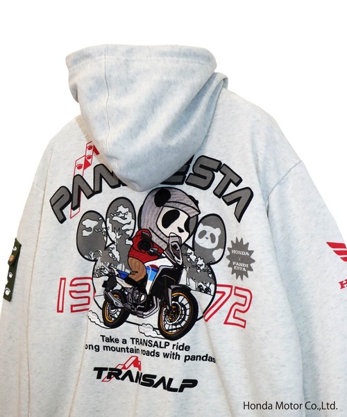 PANDIESTA(パンディエスタ)の「Honda×Pandiesta TRANSALP マウンテンライドZIPパーカー(M2)(Tシャツ/カットソー・メンズ・ブラック/オートミール・XXL/M/L/XL)」の9枚目の写真