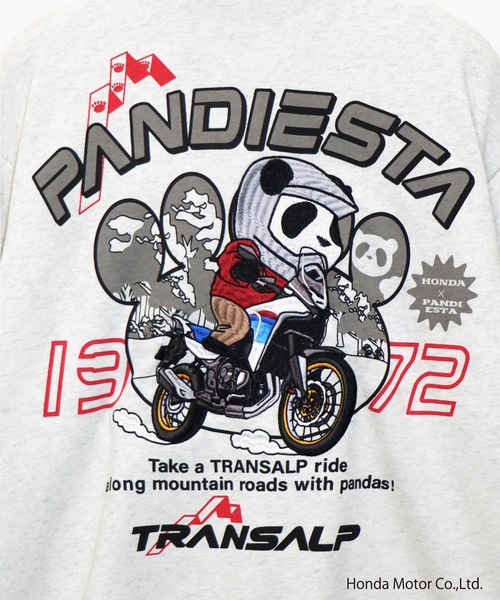 PANDIESTA(パンディエスタ)の「Honda×Pandiesta TRANSALP マウンテンライドZIPパーカー(M2)(Tシャツ/カットソー・メンズ・ブラック/オートミール・XXL/M/L/XL)」の10枚目の写真