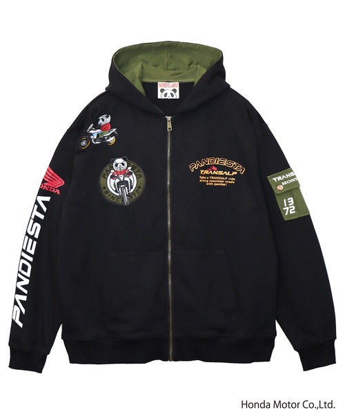 PANDIESTA(パンディエスタ)の「Honda×Pandiesta TRANSALP マウンテンライドZIPパーカー(M2)(Tシャツ/カットソー・メンズ・ブラック/オートミール・XXL/M/L/XL)」の11枚目の写真