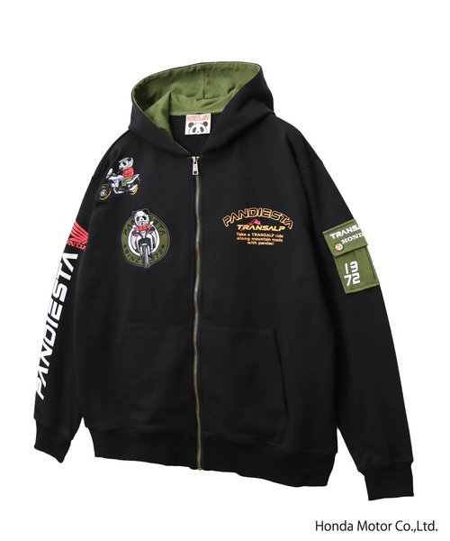 PANDIESTA(パンディエスタ)の「Honda×Pandiesta TRANSALP マウンテンライドZIPパーカー(M2)(Tシャツ/カットソー・メンズ・ブラック/オートミール・XXL/M/L/XL)」の12枚目の写真