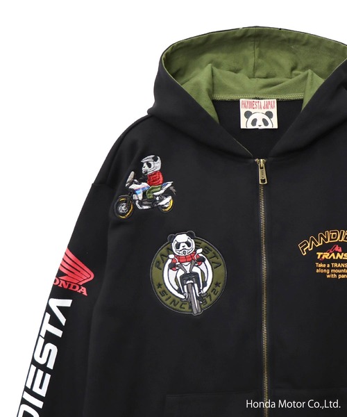 PANDIESTA(パンディエスタ)の「Honda×Pandiesta TRANSALP マウンテンライドZIPパーカー(M2)(Tシャツ/カットソー・メンズ・ブラック/オートミール・XXL/M/L/XL)」の13枚目の写真