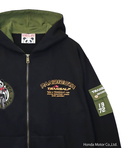 PANDIESTA(パンディエスタ)の「Honda×Pandiesta TRANSALP マウンテンライドZIPパーカー(M2)(Tシャツ/カットソー・メンズ・ブラック/オートミール・XXL/M/L/XL)」の14枚目の写真