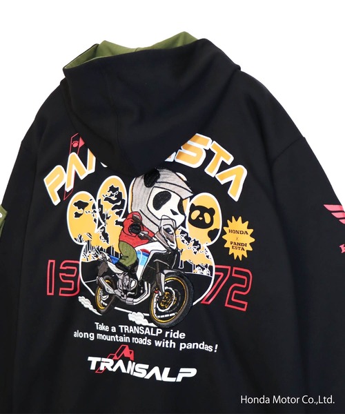 PANDIESTA(パンディエスタ)の「Honda×Pandiesta TRANSALP マウンテンライドZIPパーカー(M2)(Tシャツ/カットソー・メンズ・ブラック/オートミール・XXL/M/L/XL)」の19枚目の写真