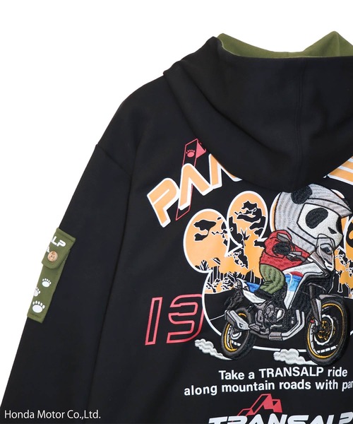 PANDIESTA(パンディエスタ)の「Honda×Pandiesta TRANSALP マウンテンライドZIPパーカー(M2)(Tシャツ/カットソー・メンズ・ブラック/オートミール・XXL/M/L/XL)」の20枚目の写真