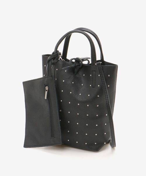 le.coeur blanc（ルクールブラン）の「MILLELA FIRENZE スタッズミニトートBAG（トートバッグ・レディース・ブラック・FREE）」の2枚目の写真