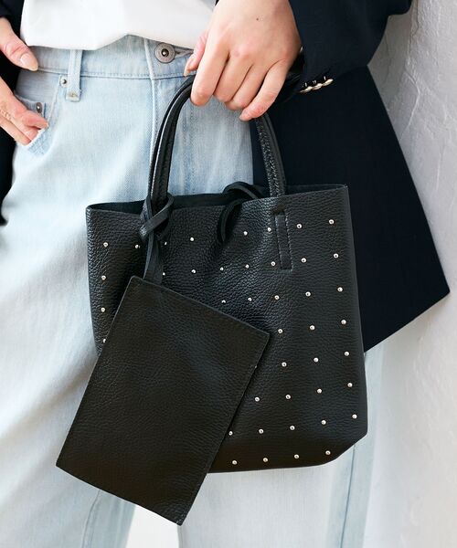 le.coeur blanc（ルクールブラン）の「MILLELA FIRENZE スタッズミニトートBAG（トートバッグ・レディース・ブラック・FREE）」の4枚目の写真