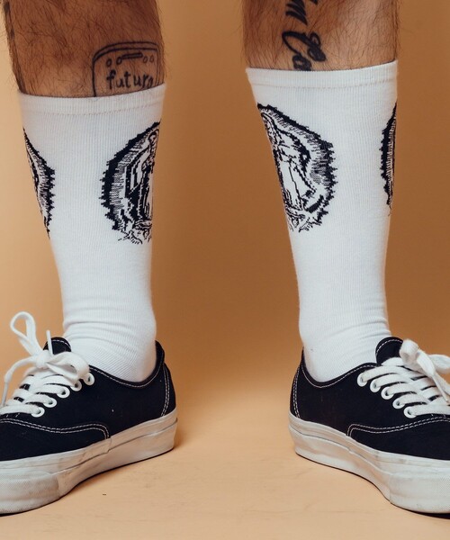 Subciety（サブサエティ）の「Maria socks（ソックス/靴下・メンズ・ブラック/ホワイト・FREE）」の18枚目の写真