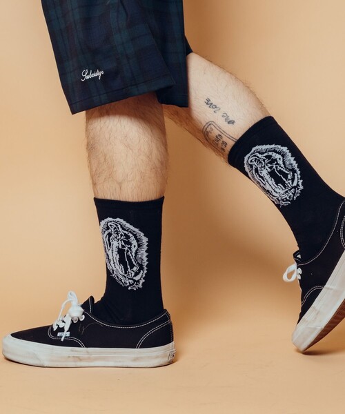 Subciety（サブサエティ）の「Maria socks（ソックス/靴下・メンズ・ブラック/ホワイト・FREE）」の15枚目の写真