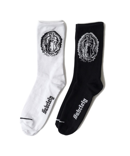 Subciety（サブサエティ）の「Maria socks（ソックス/靴下・メンズ・ブラック/ホワイト・FREE）」の3枚目の写真