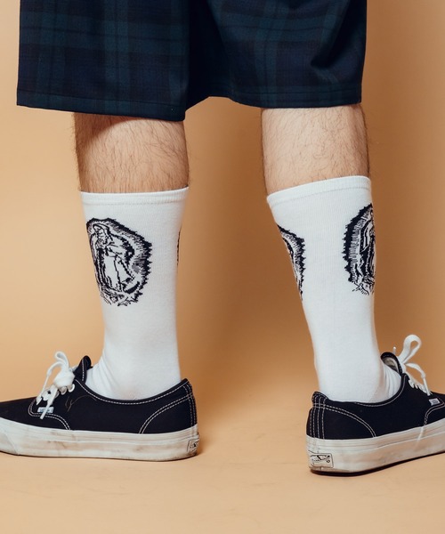 Subciety（サブサエティ）の「Maria socks（ソックス/靴下・メンズ・ブラック/ホワイト・FREE）」の8枚目の写真