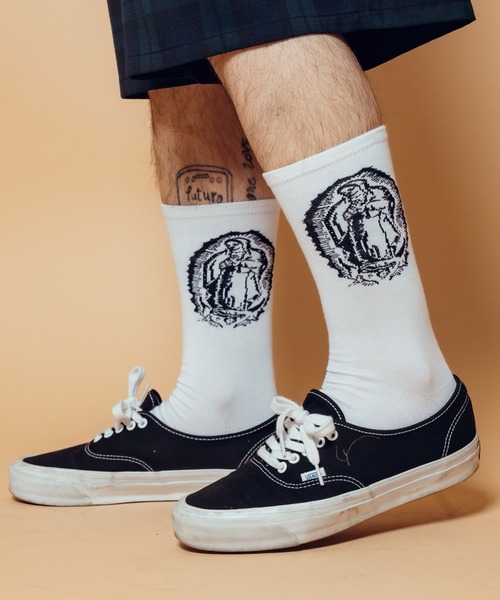 Subciety（サブサエティ）の「Maria socks（ソックス/靴下・メンズ・ブラック/ホワイト・FREE）」の9枚目の写真