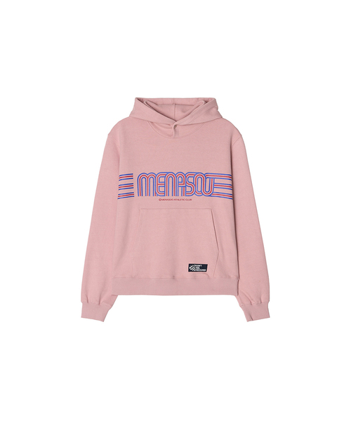 MENASOO(ミナス)の「Menasoo Stripe Logo Hoodie_Pink(パーカー・レディース・PINK・F)」の1枚目の写真