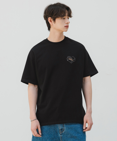 BAKKEN(バッケン)の「ハートロゴ 半袖Tシャツ BK3971_ブラック(Tシャツ/カットソー・メンズ・ブラック・FREE)」の2枚目の写真