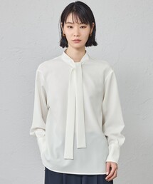 CAST:（キャストコロン）の「【着用しわ軽減/吸水速乾】ボウタイブラウス（シャツ/ブラウス）」