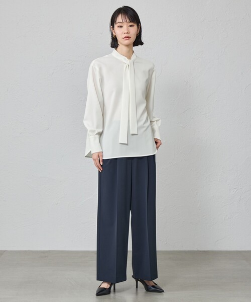 CAST:（キャストコロン）の「【着用しわ軽減/吸水速乾】ボウタイブラウス（シャツ/ブラウス・レディース・ブラック/ホワイト/ピンク系その他2・M/S）」の11枚目の写真