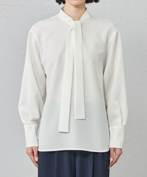 CAST:（キャストコロン）の「【着用しわ軽減/吸水速乾】ボウタイブラウス（シャツ/ブラウス・レディース・ブラック/ホワイト/ピンク系その他2・M/S）」の12枚目の写真