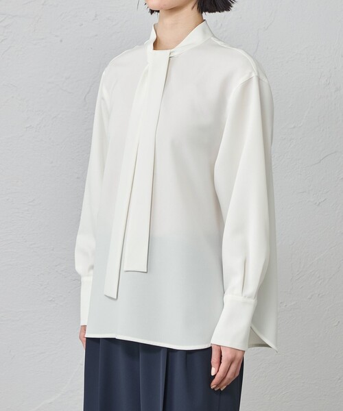 CAST:（キャストコロン）の「【着用しわ軽減/吸水速乾】ボウタイブラウス（シャツ/ブラウス・レディース・ブラック/ホワイト/ピンク系その他2・M/S）」の13枚目の写真