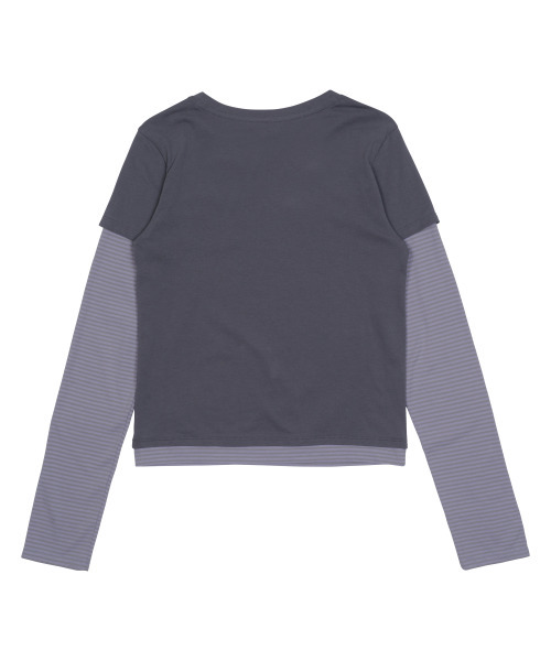 THECOLDESTMOMENT(ザコールデストモーメント)の「TCM stripe layered long sleeve (charcoal)(Tシャツ/カットソー・レディース・その他・ONE SIZE)」の3枚目の写真