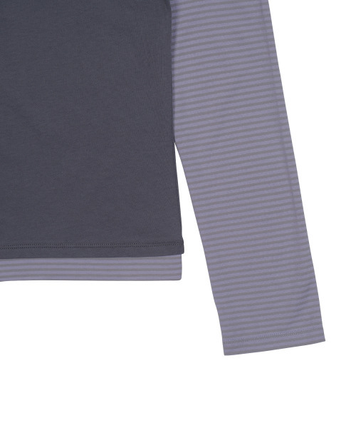 THECOLDESTMOMENT(ザコールデストモーメント)の「TCM stripe layered long sleeve (charcoal)(Tシャツ/カットソー・レディース・その他・ONE SIZE)」の4枚目の写真