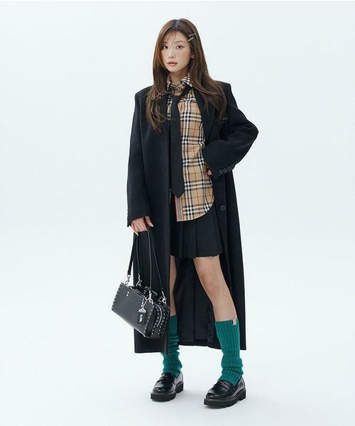 MUSINSA STANDARD WOMAN（ムシンサスタンダードウーマン）の「ウィメンズカシミヤブレンドタイディマキシコート[ブラック]（チェスターコート・レディース・その他・LARGE/MEDIUM/SMALL/X-SMALL）」の11枚目の写真