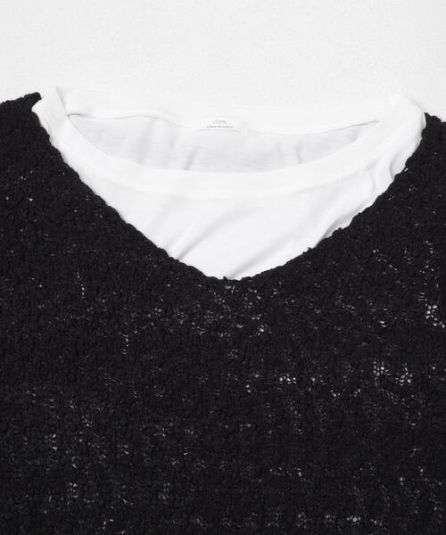 ITEMS URBANRESEARCH（アイテムズ アーバンリサーチ）の「『イージーケア』インナーセットＶネックニット（ニット/セーター・レディース・ブラック/オフホワイト/ベージュ・FREE）」の10枚目の写真