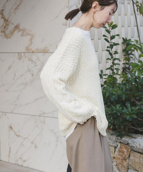 ITEMS URBANRESEARCH（アイテムズ アーバンリサーチ）の「『イージーケア』インナーセットＶネックニット（ニット/セーター・レディース・ブラック/オフホワイト/ベージュ・FREE）」の12枚目の写真