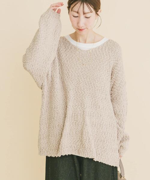 ITEMS URBANRESEARCH（アイテムズ アーバンリサーチ）の「『イージーケア』インナーセットＶネックニット（ニット/セーター・レディース・ブラック/オフホワイト/ベージュ・FREE）」の19枚目の写真