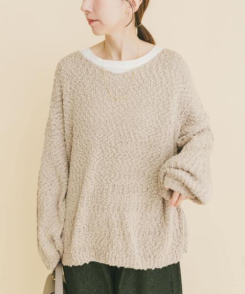 ITEMS URBANRESEARCH（アイテムズ アーバンリサーチ）の「『イージーケア』インナーセットＶネックニット（ニット/セーター・レディース・ブラック/オフホワイト/ベージュ・FREE）」の22枚目の写真