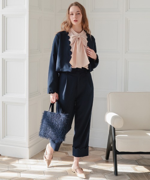 DONOBAN（ドノバン）の「スカラップセットアップ（その他アウター・レディース・ネイビー/ベージュ/ブラック・LONG/SHORT）」の3枚目の写真