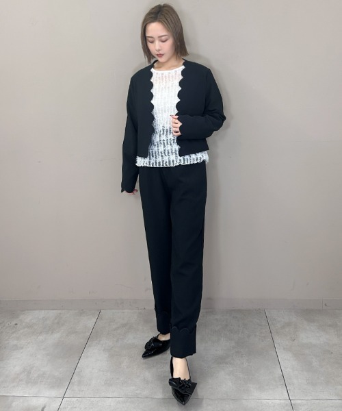 DONOBAN（ドノバン）の「スカラップセットアップ（その他アウター・レディース・ネイビー/ベージュ/ブラック・LONG/SHORT）」の4枚目の写真