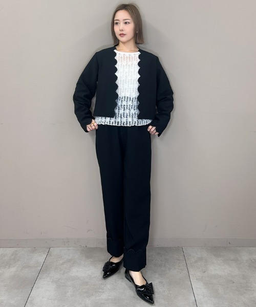 DONOBAN（ドノバン）の「スカラップセットアップ（その他アウター・レディース・ネイビー/ベージュ/ブラック・LONG/SHORT）」の5枚目の写真