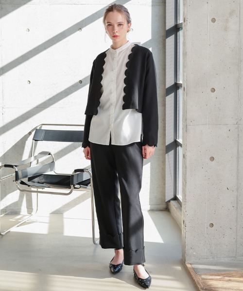 DONOBAN（ドノバン）の「スカラップセットアップ（その他アウター・レディース・ネイビー/ベージュ/ブラック・LONG/SHORT）」の12枚目の写真