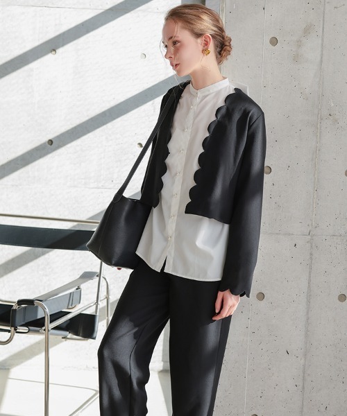 DONOBAN（ドノバン）の「スカラップセットアップ（その他アウター・レディース・ネイビー/ベージュ/ブラック・LONG/SHORT）」の13枚目の写真