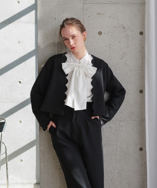 DONOBAN（ドノバン）の「スカラップセットアップ（その他アウター・レディース・ネイビー/ベージュ/ブラック・LONG/SHORT）」の14枚目の写真