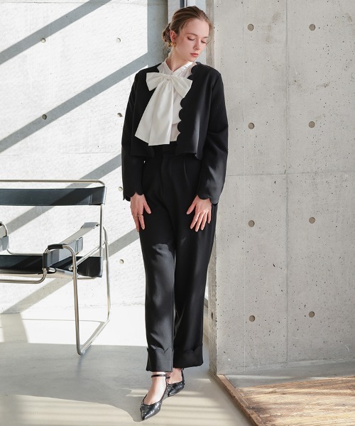 DONOBAN（ドノバン）の「スカラップセットアップ（その他アウター・レディース・ネイビー/ベージュ/ブラック・LONG/SHORT）」の17枚目の写真