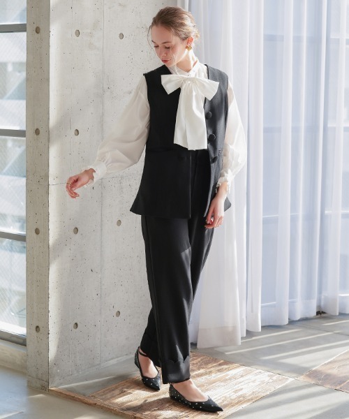 DONOBAN（ドノバン）の「スカラップセットアップ（その他アウター・レディース・ネイビー/ベージュ/ブラック・LONG/SHORT）」の19枚目の写真